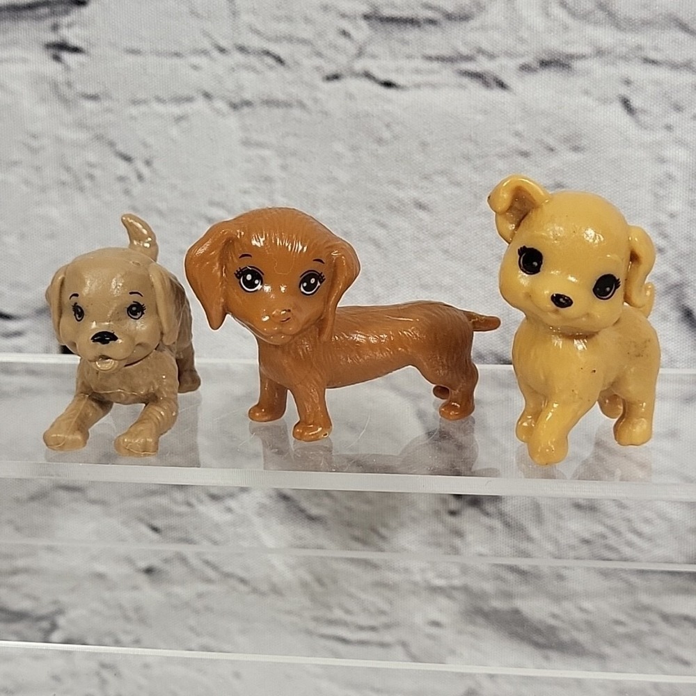 Barbie Pets Dogs Playful Puppies Weiner Dog Dachshund Lab Lot Of 3 Mattel